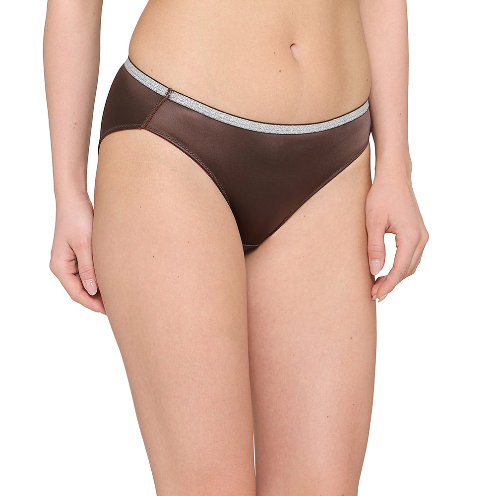 Wacoal Women’s Stellar Low-waist Medium Coverage Seamless Bikini Panty-Dark Brown