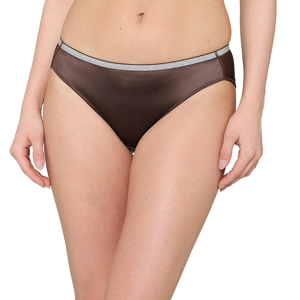 Wacoal Women’s Stellar Low-waist Medium Coverage Seamless Bikini Panty-Dark Brown