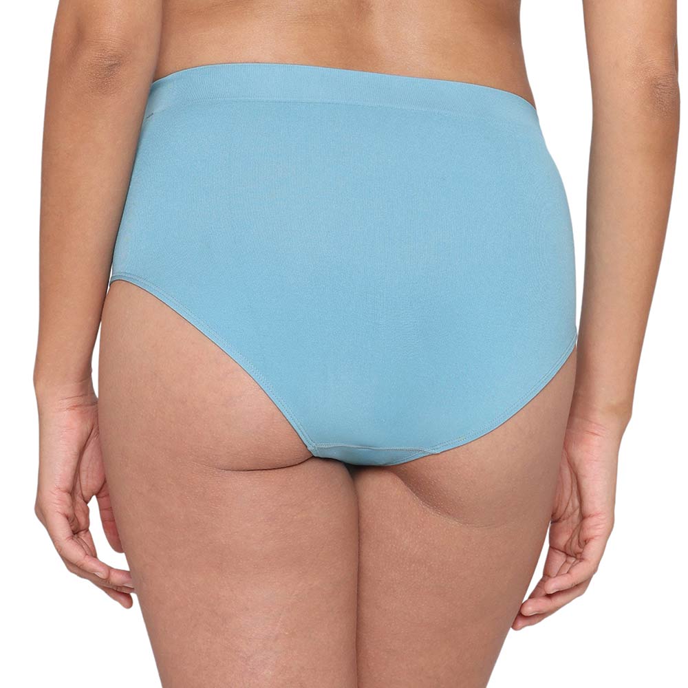 Firm Fit High Waist Full Coverage Everyday Wear Brief Panty - Blue