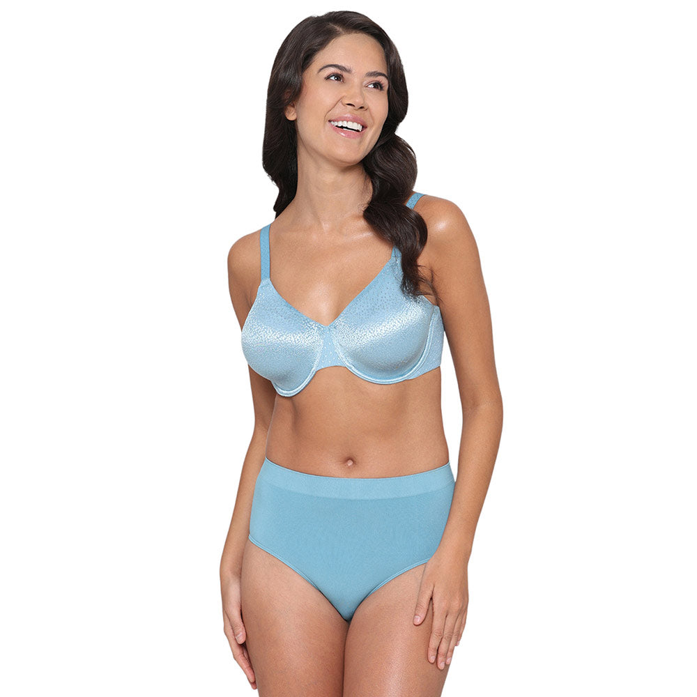 Firm Fit High Waist Full Coverage Everyday Wear Brief Panty - Blue