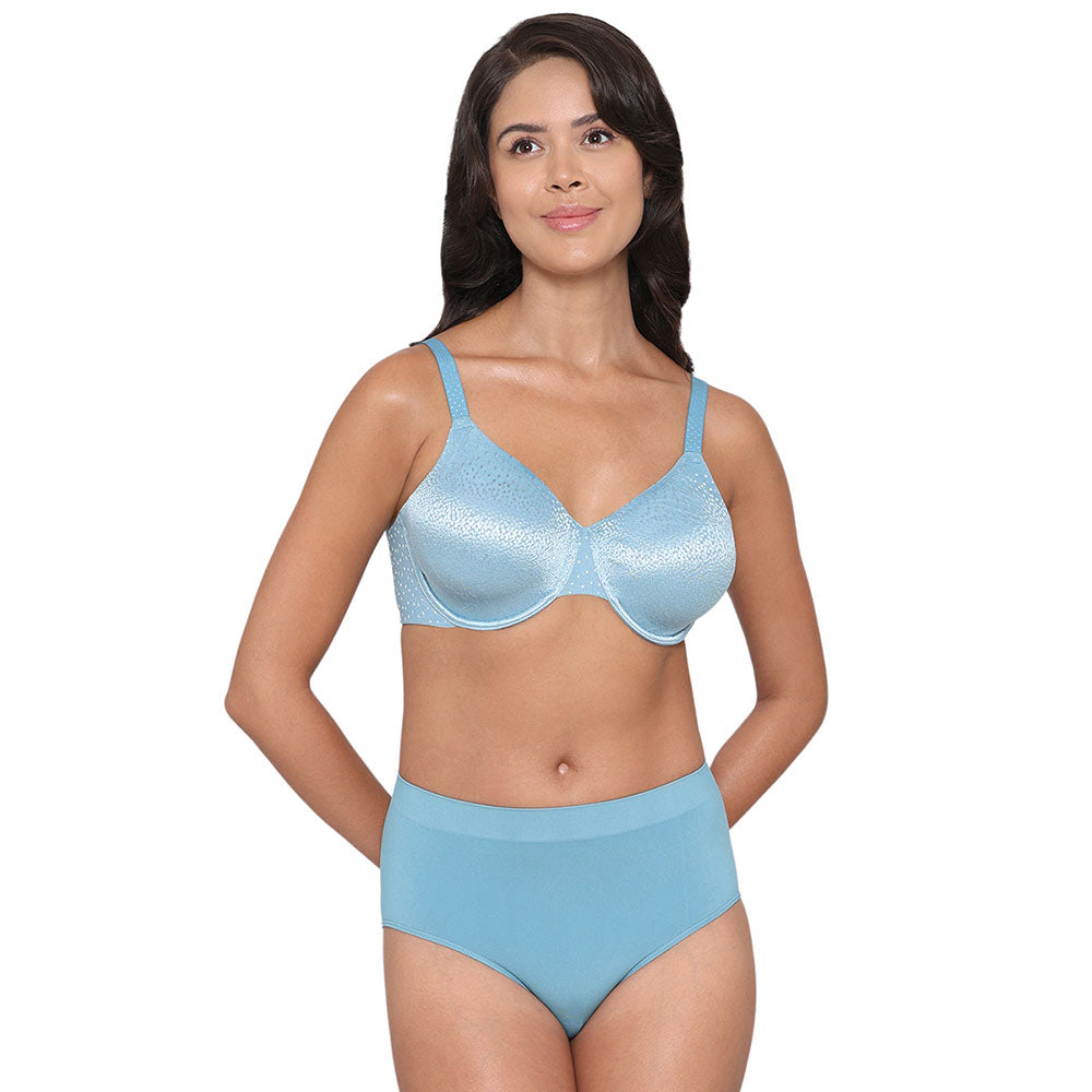 Firm Fit High Waist Full Coverage Everyday Wear Brief Panty - Blue