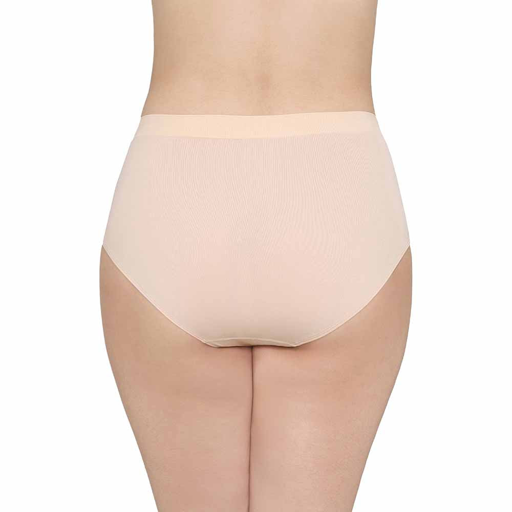 Firm Fit High Waist Full Coverage Everyday Wear Brief Panty - Beige