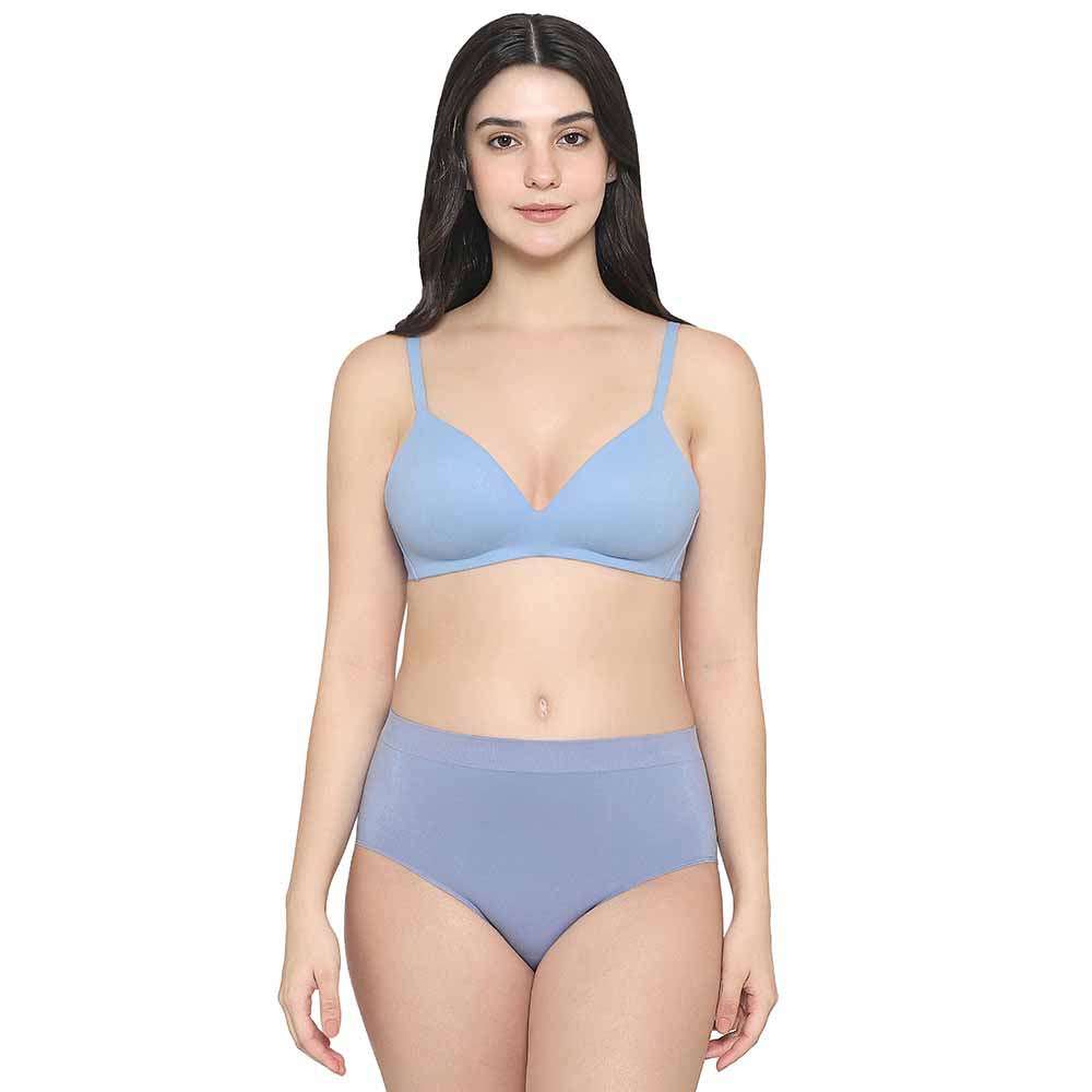 Firm Fit High Waist Full Coverage Everyday Wear Brief Panty - Sky Blue