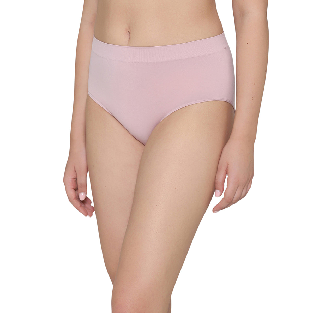 Firm Fit High Waist Full Coverage Everyday Wear Brief Panty-Pink