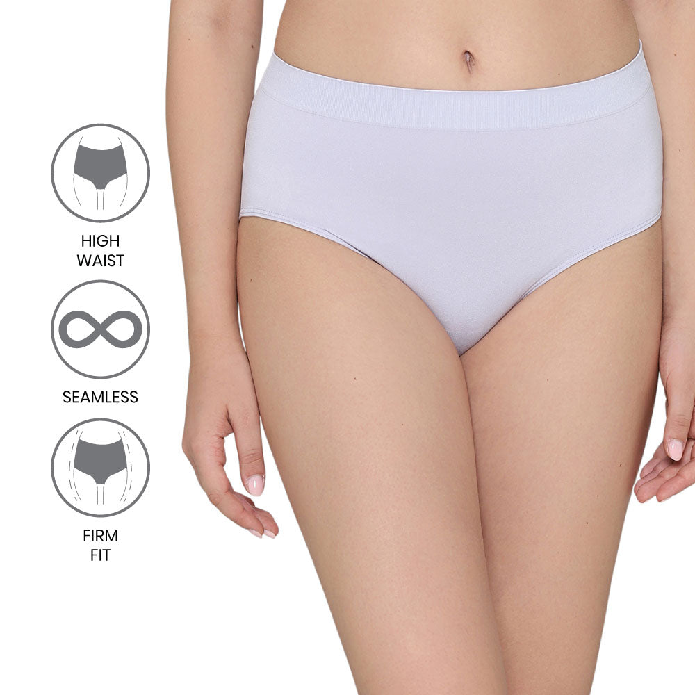 Firm Fit High Waist Full Coverage Everyday Wear Brief Panty-Lavender