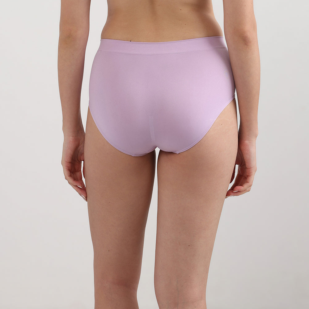 Firm Fit High Waist Full Coverage Everyday Wear Brief Panty-Lavender