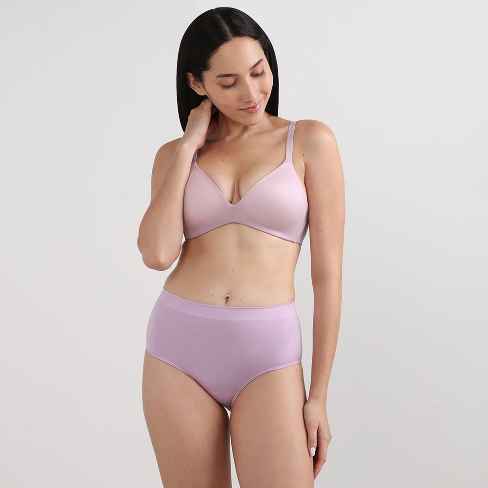 Firm Fit High Waist Full Coverage Everyday Wear Brief Panty-Lavender