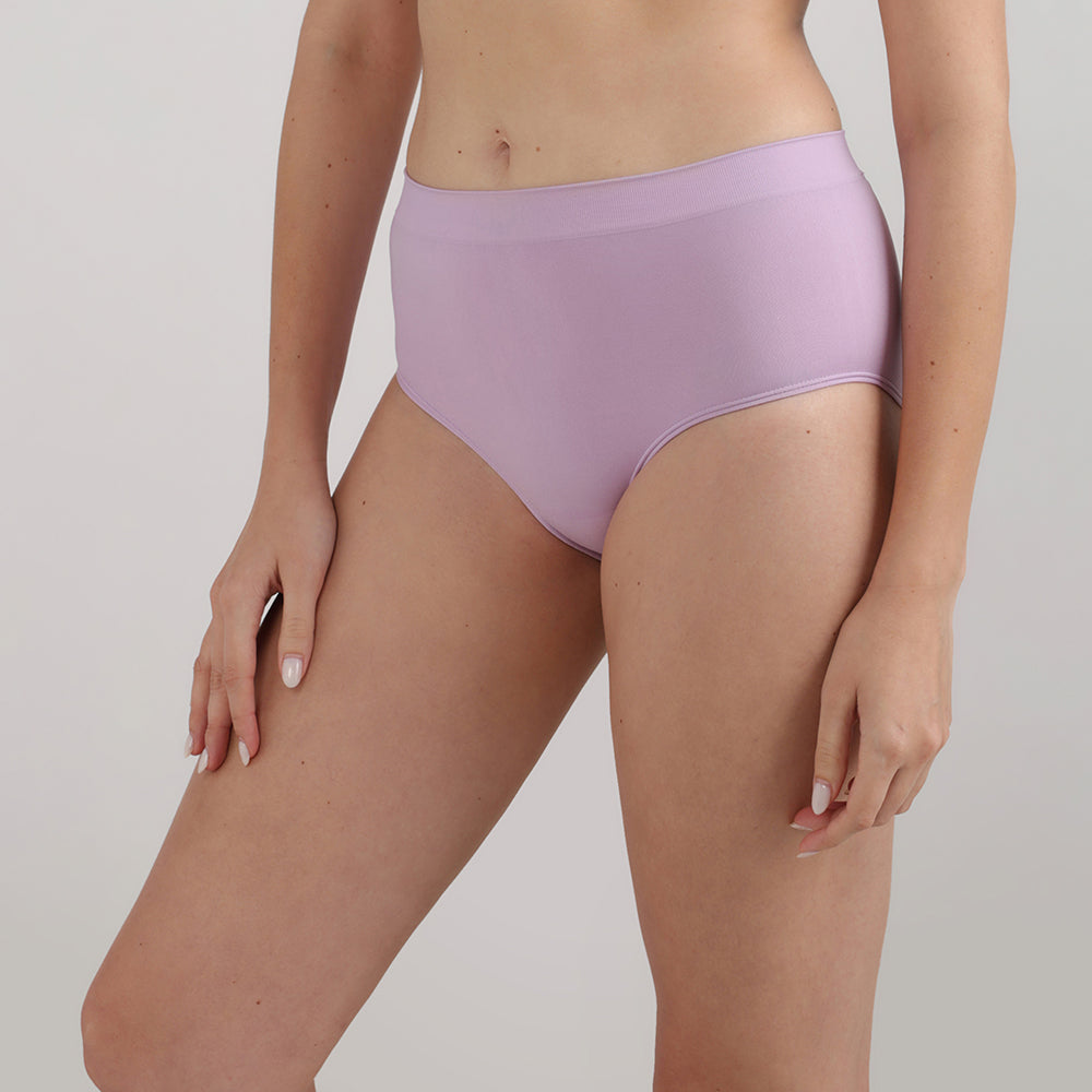 Firm Fit High Waist Full Coverage Everyday Wear Brief Panty-Lavender