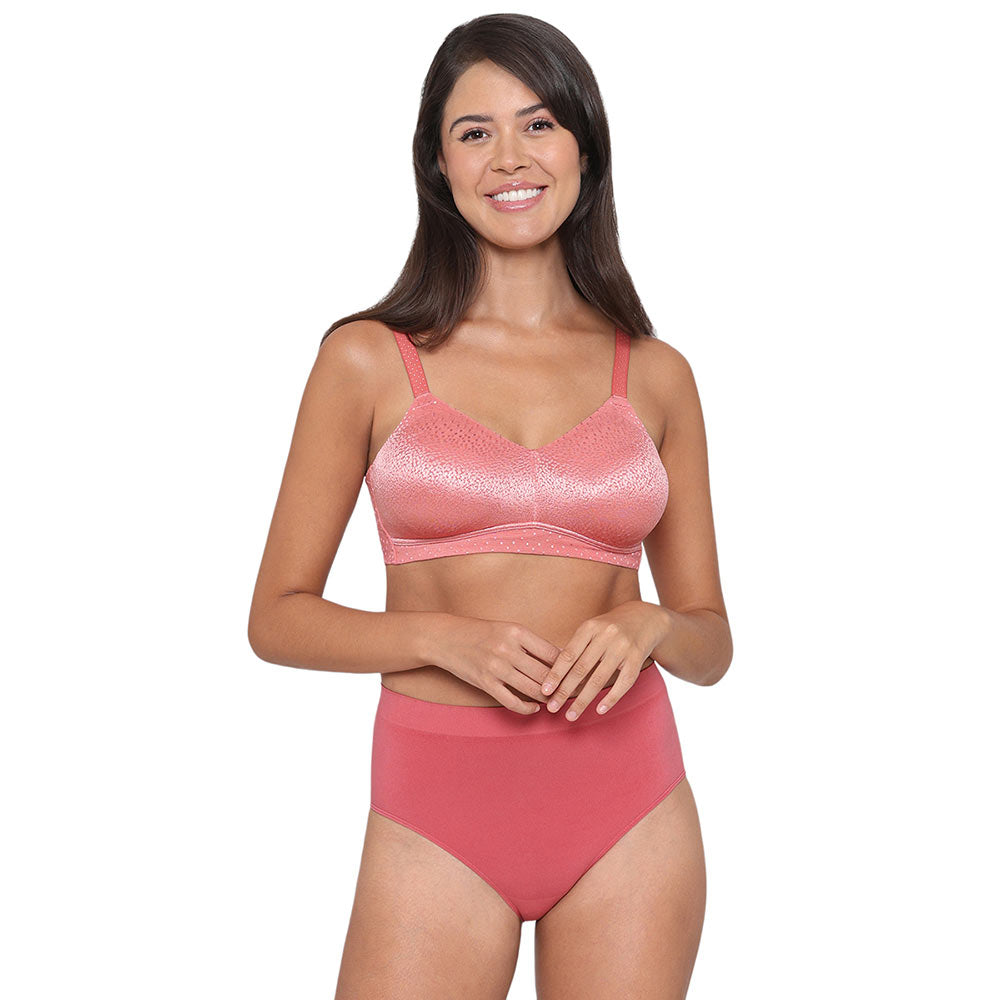 Firm Fit High Waist Full Coverage Everyday Wear Brief Panty - Red