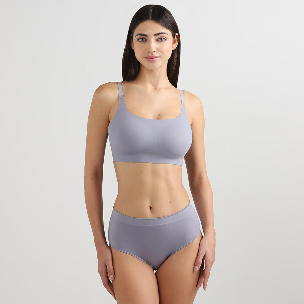 Firm Fit High Waist Full Coverage Everyday Wear Brief Panty-Purple