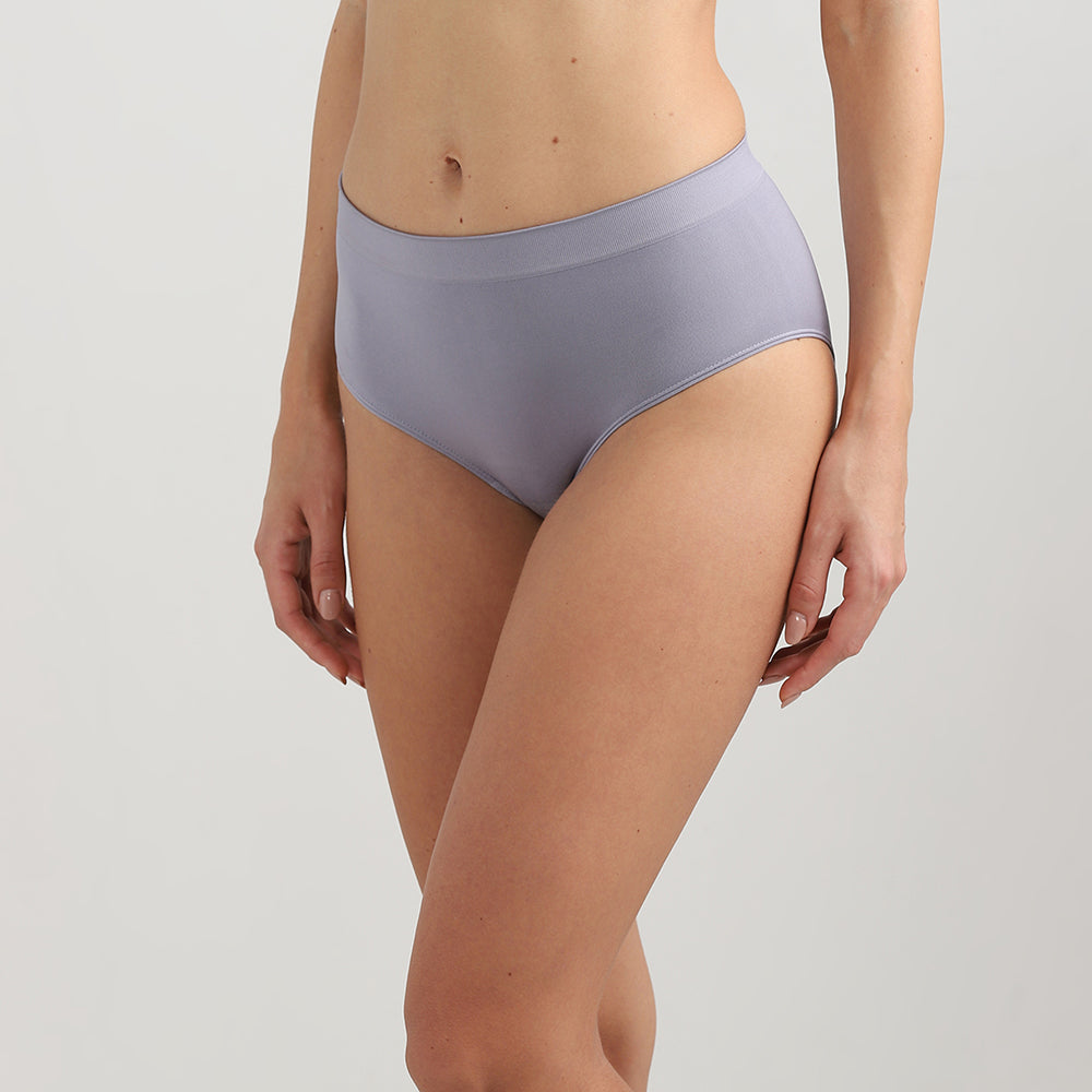 Firm Fit High Waist Full Coverage Everyday Wear Brief Panty-Purple