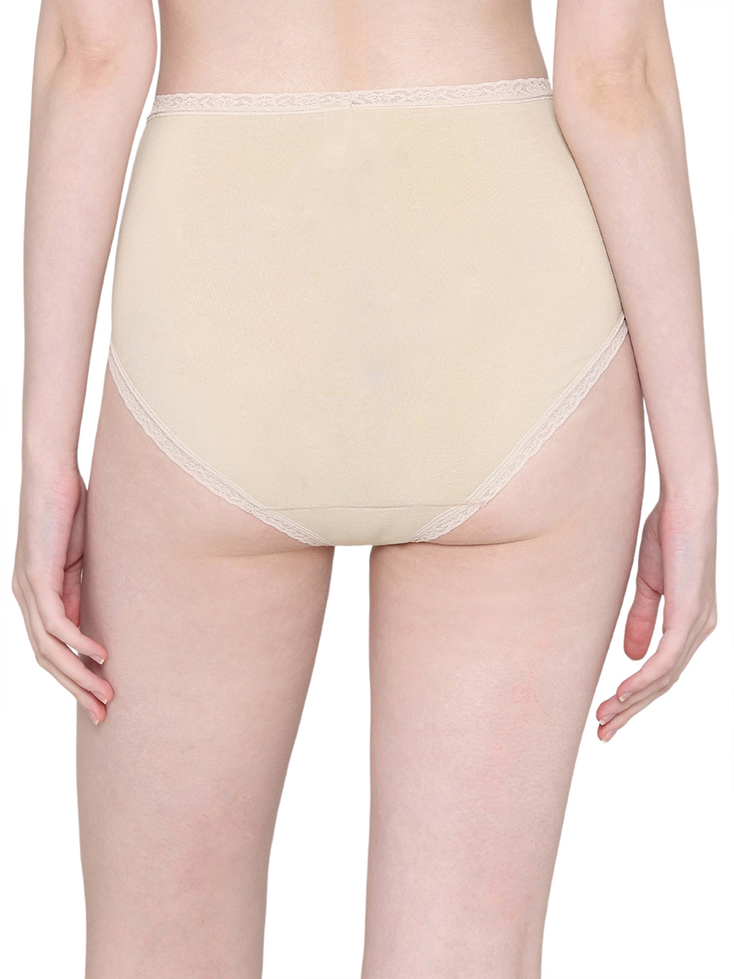 Dear Hip Mid-Waist Full Coverage Comfortable Everyday Wear Brief Panty -Beige