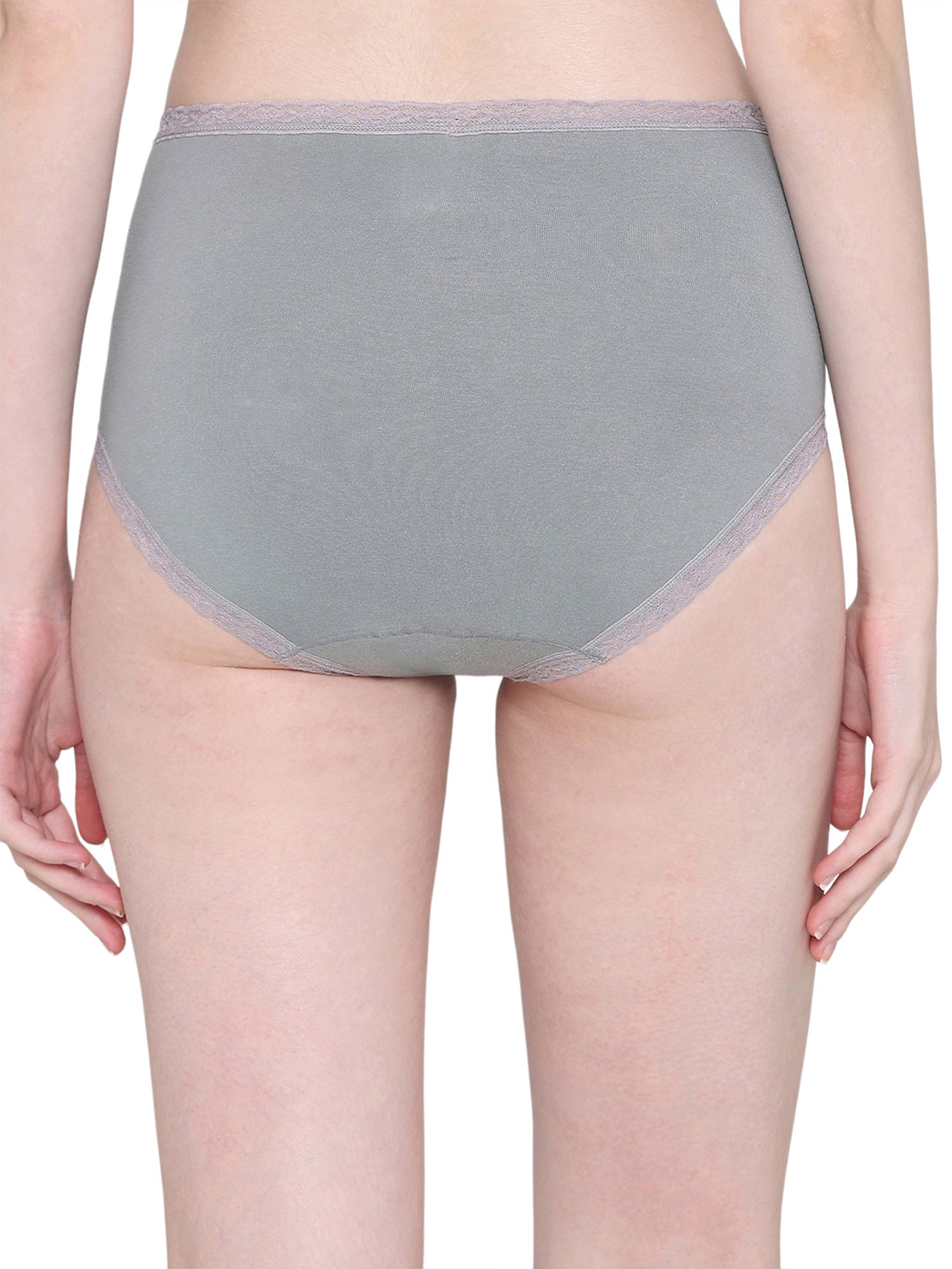 Dear Hip Mid-Waist Full Coverage Comfortable Everyday Wear Brief Panty -Grey