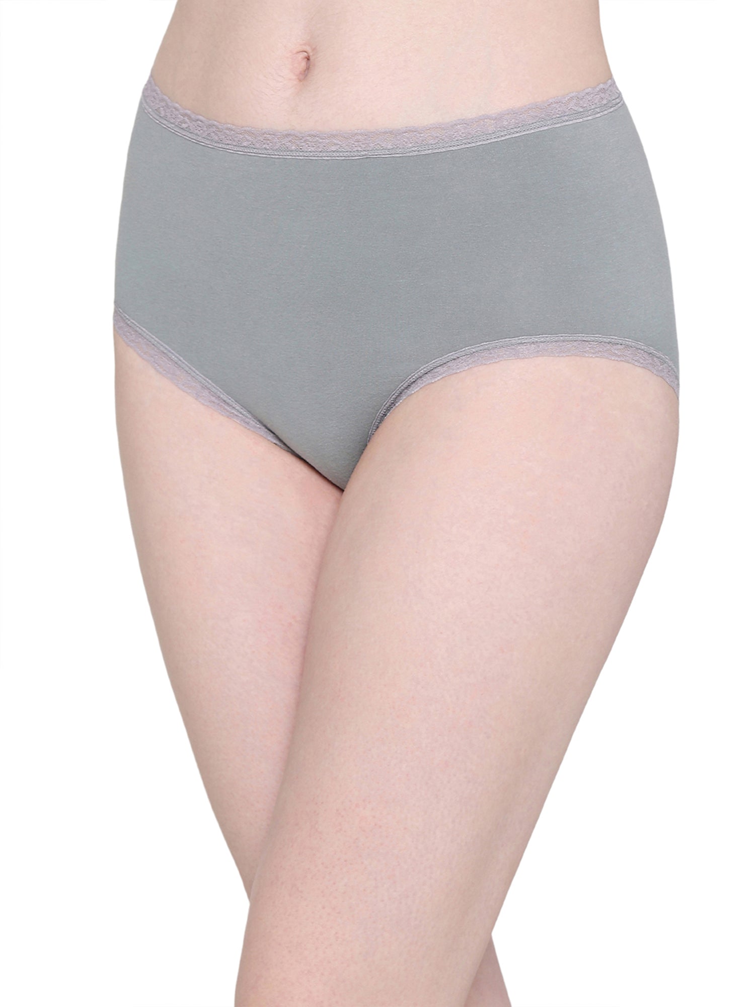Dear Hip Mid-Waist Full Coverage Comfortable Everyday Wear Brief Panty -Grey