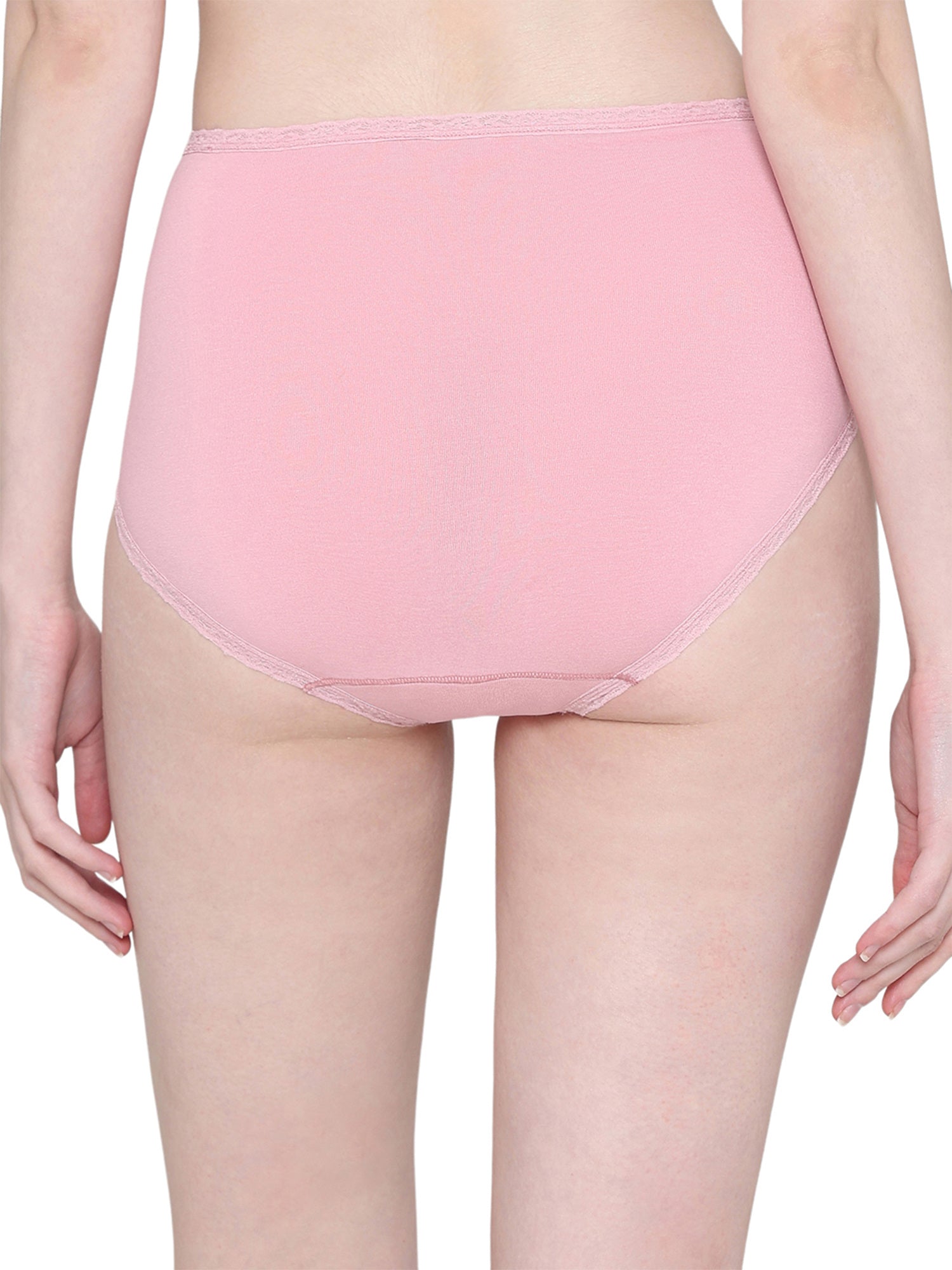 Dear Hip Mid-Waist Full Coverage Comfortable Everyday Wear Brief Panty -Pink