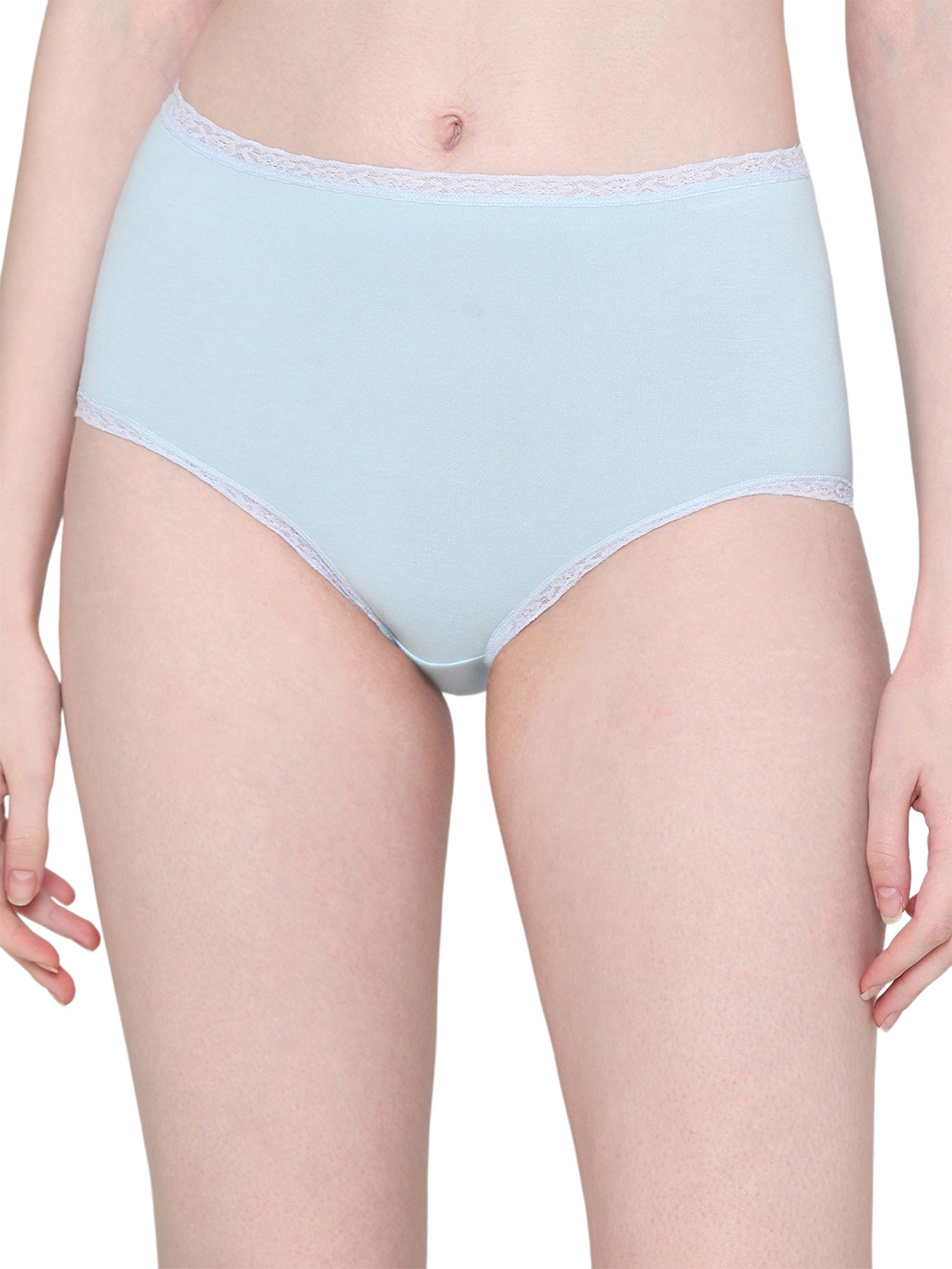 Dear Hip Mid-Waist Full Coverage Comfortable Everyday Wear Brief Panty -Sky Blue