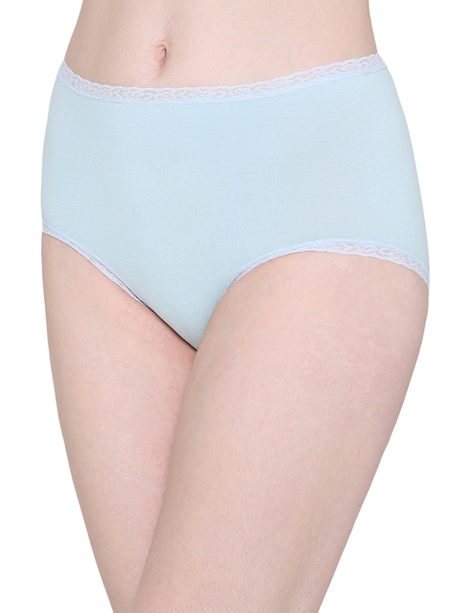 Dear Hip Mid-Waist Full Coverage Comfortable Everyday Wear Brief Panty -Sky Blue