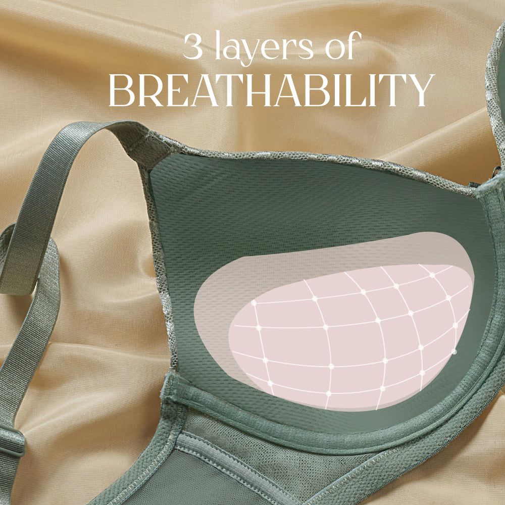 BASICS Bliss Padded Wired 3/4th Cup Everyday Wear Lace T-shirt Bra - Green