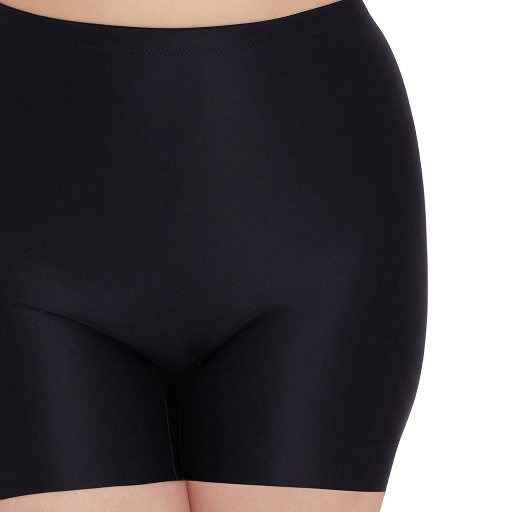Girdle Collection Mid Waist Full Coverage Firm Control Seamless Thigh Shaper - Black