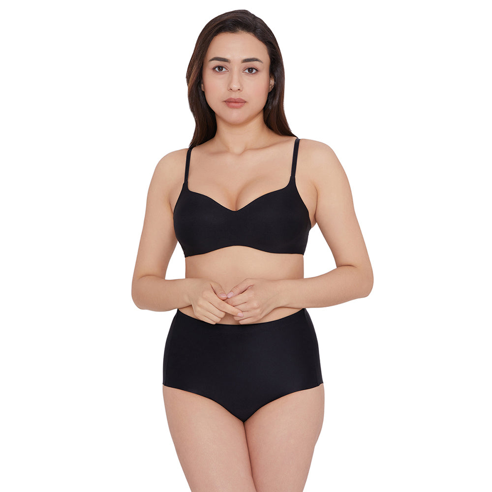 Girdle Collection Full Coverage Firm Control Seamless Shaping Brief - Black