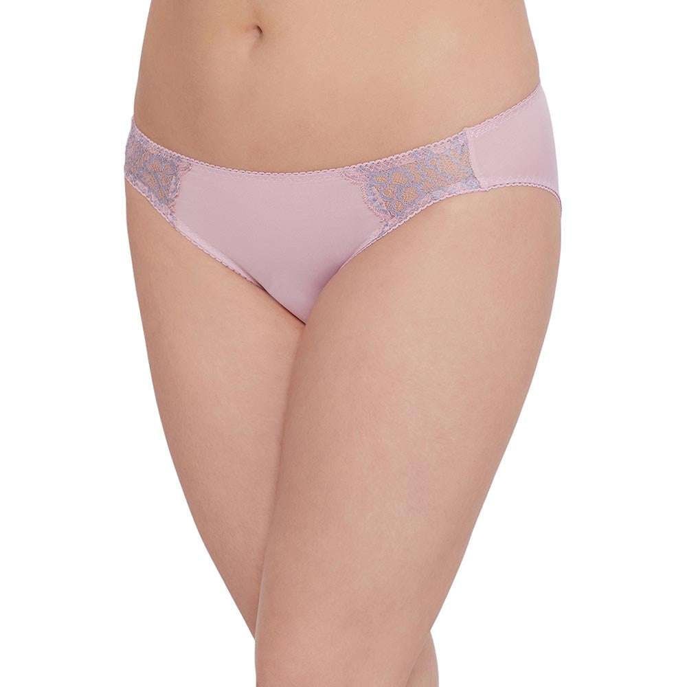 Love to Lace  Mid Waist Medium Coverage Everyday Wear Bikini Panty - Pink