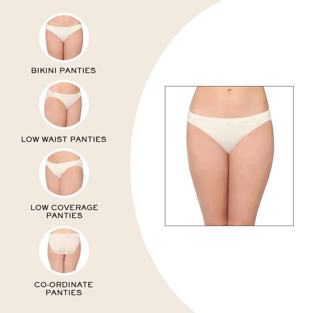 Basic Mold Low Waist Low Coverage Everyday Wear Bikini Panty - Cream