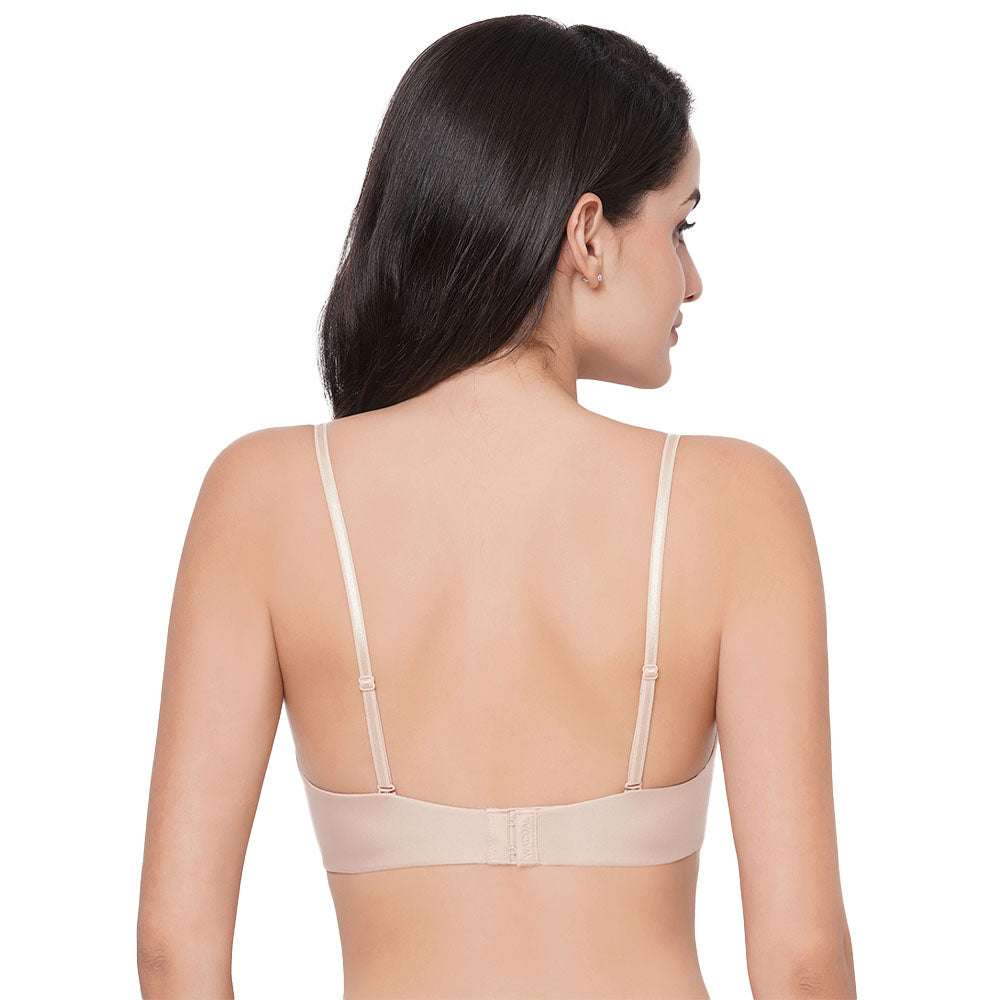 Basic Mold  Padded Non-wired  3/4th Cup Everyday Wear Seamless T-Shirt Bra - Beige