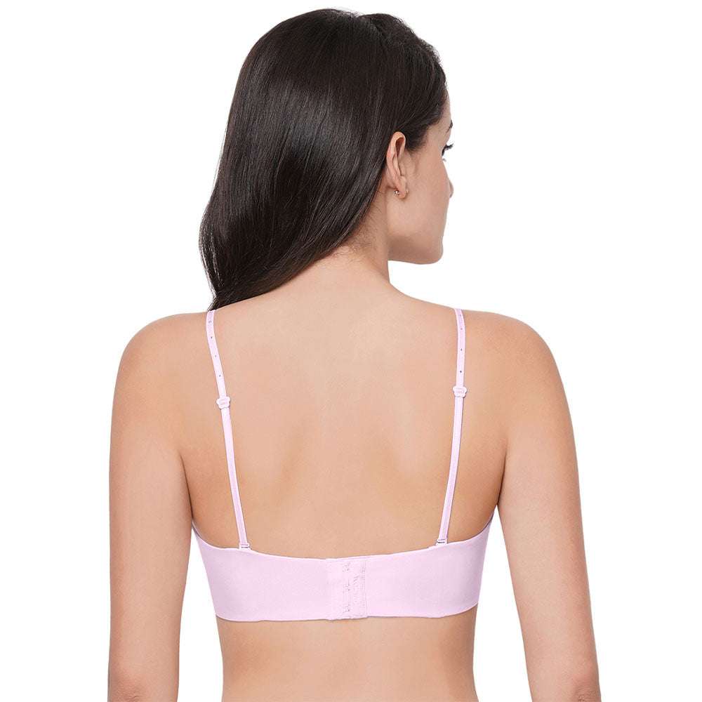 Basic Mold Padded Wired Half Cup Strapless Bandeau T-Shirt Bra - Mauve