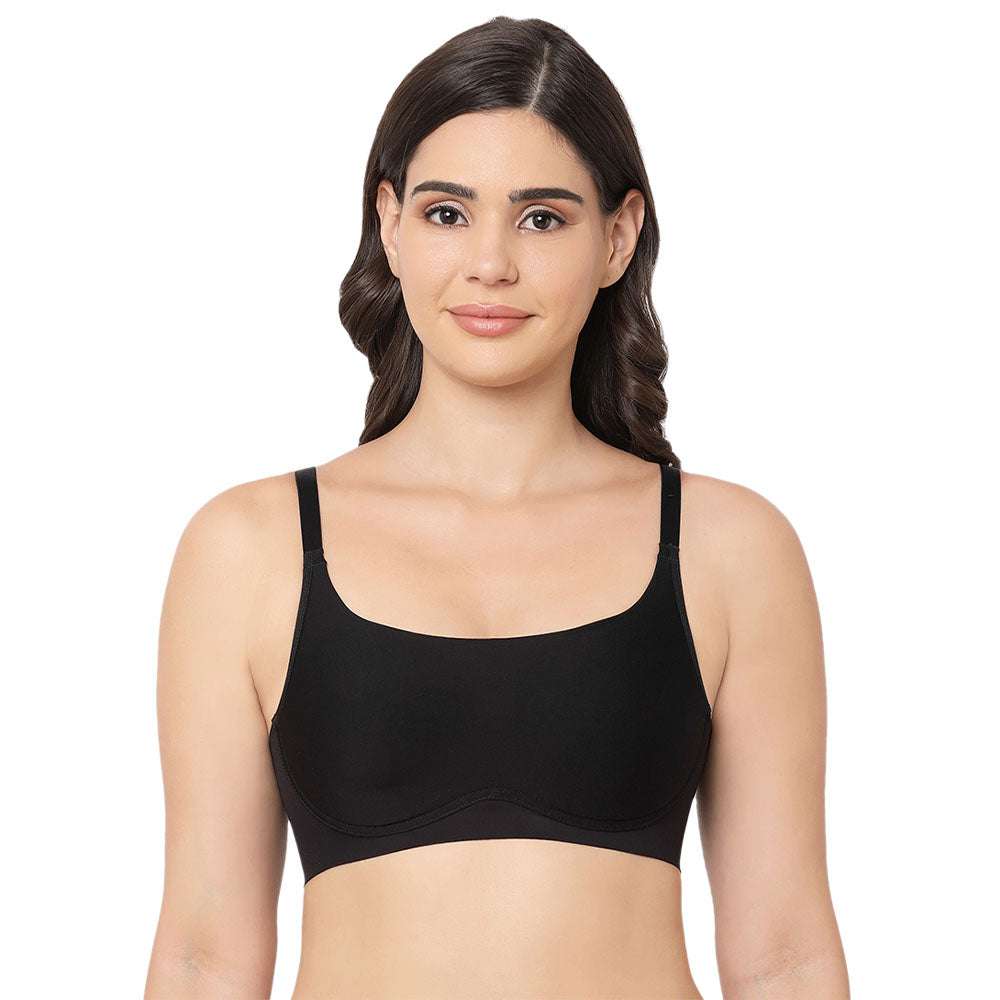 New Normal Padded Non-wired Full Cup Everyday Wear Full coverage T-Shirt Bra - Black