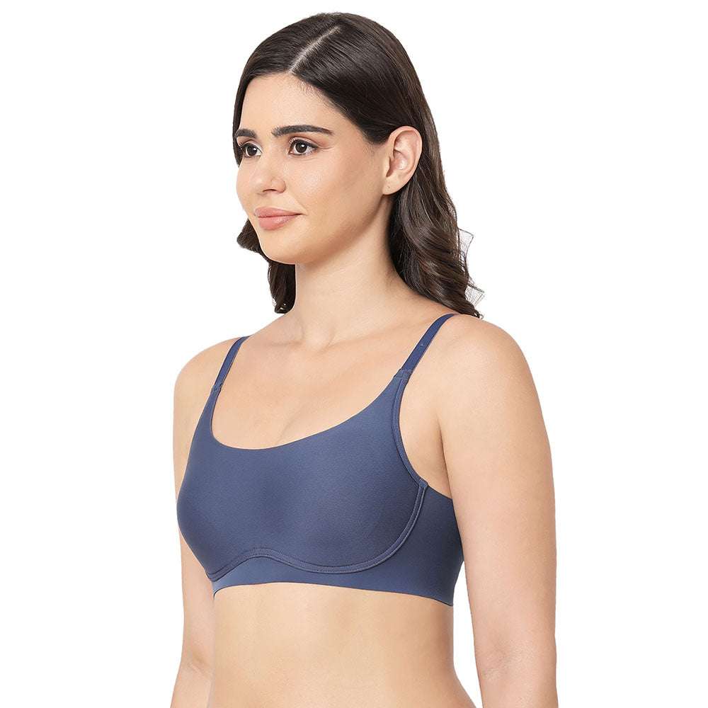 New Normal Padded Non-wired  Full Cup Everyday Wear Full coverage T-Shirt Bra - Blue