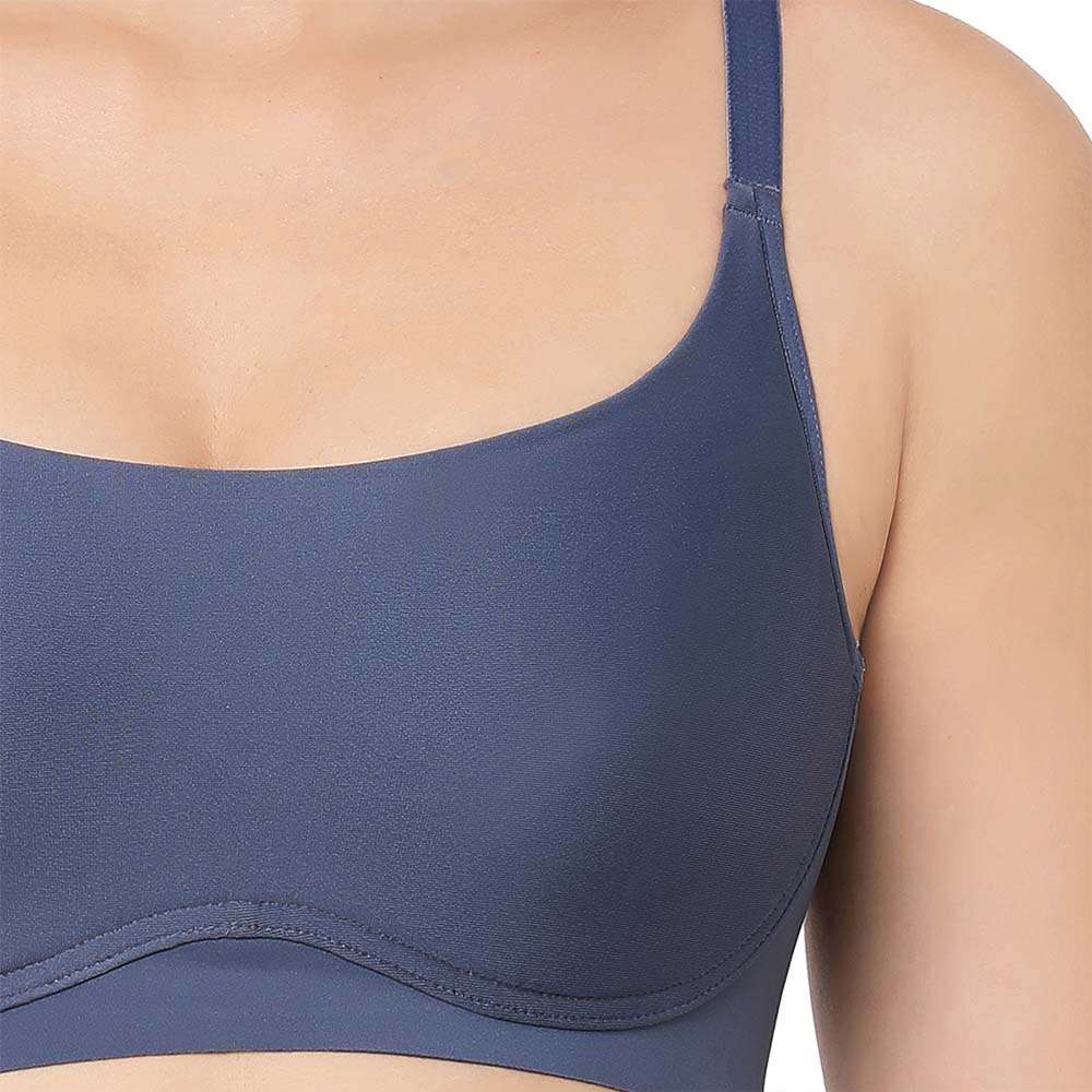 New Normal Padded Non-wired  Full Cup Everyday Wear Full coverage T-Shirt Bra - Blue