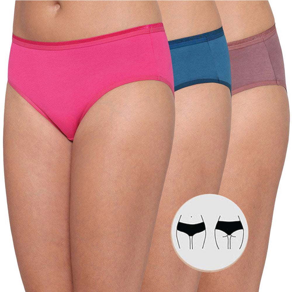 Cotton Mid Waist Medium Coverage Everyday Wear Pack of 3  Hipster Panty
