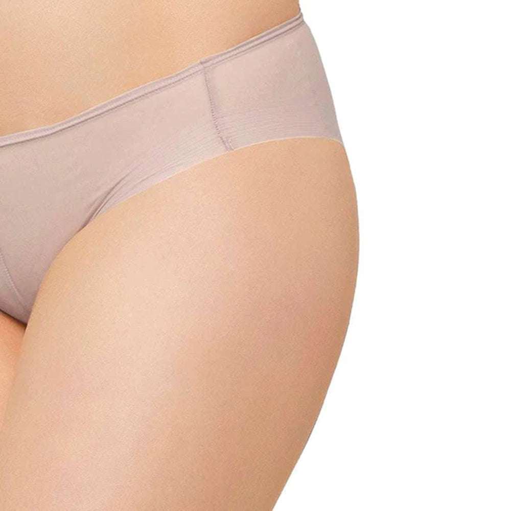 Feel Free Sheer Low Waist  Low Coverage Everyday Wear Bikini Panty - Beige