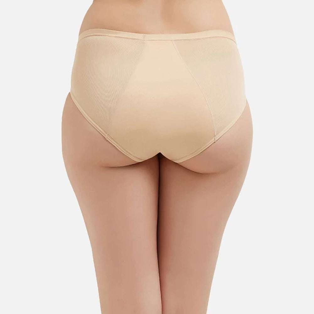 Hygieni Mid Waist Full Coverage Night Wear High Absorbency Period Panty - Beige