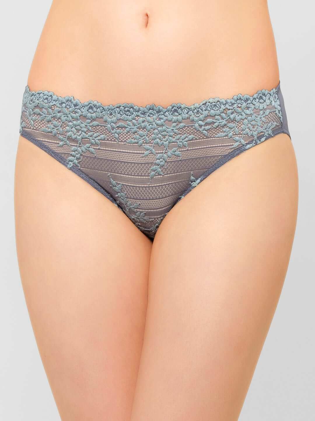Buy Embrace Lace Low Waist Medium Coverage Lacy Bikini Panty Grey