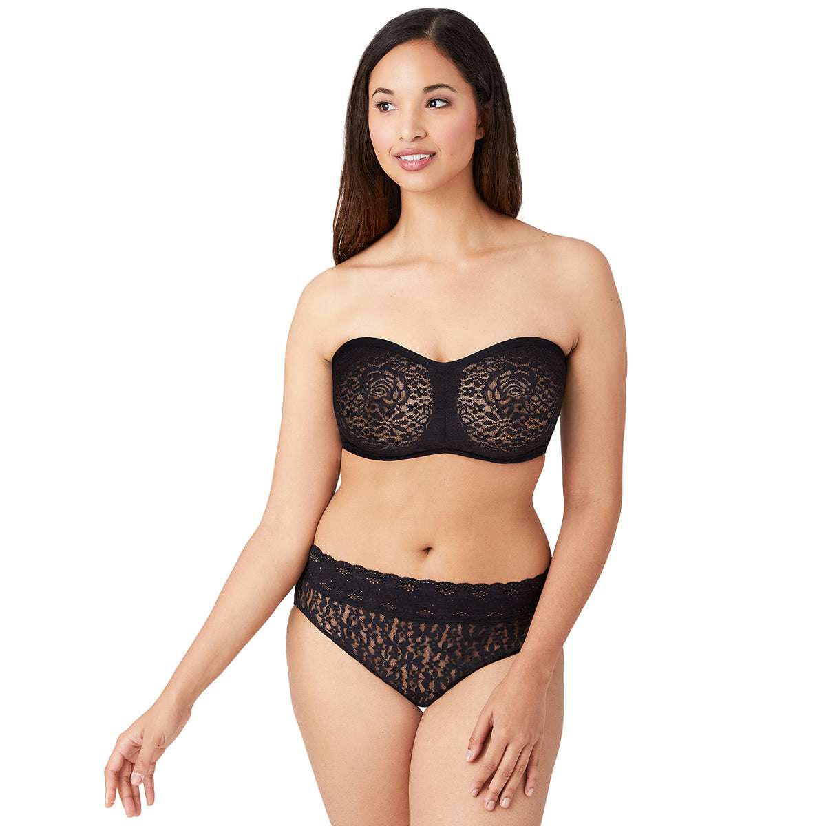 Buy Halo Lace Non Padded Wired Half Cup Lace Everyday Comfort Bra -Black  Online