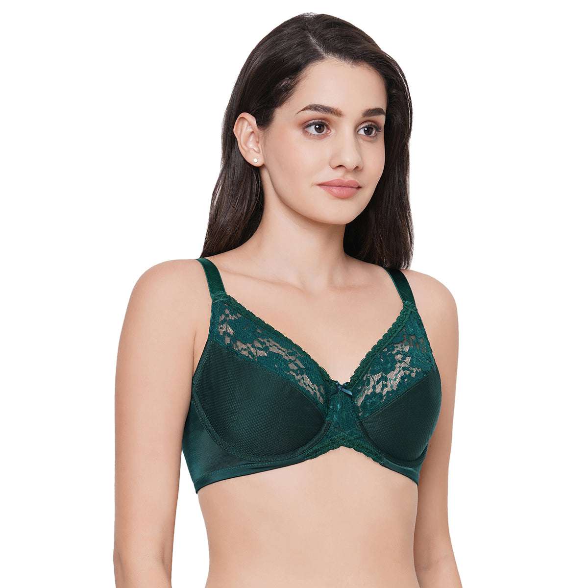 Buy Charming Illusion Non-Padded Wired Full Coverage Minimizer Plus Size Bra  - Teal Online