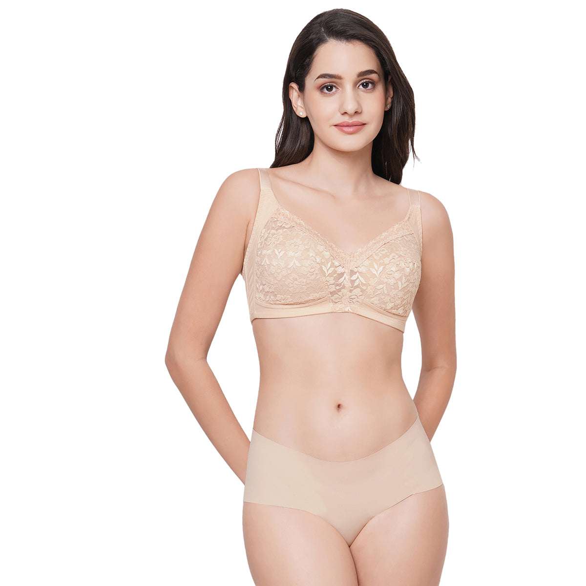 Buy Grace Non-Padded Non-Wired Full Coverage Plus Size Bra - Beige Online