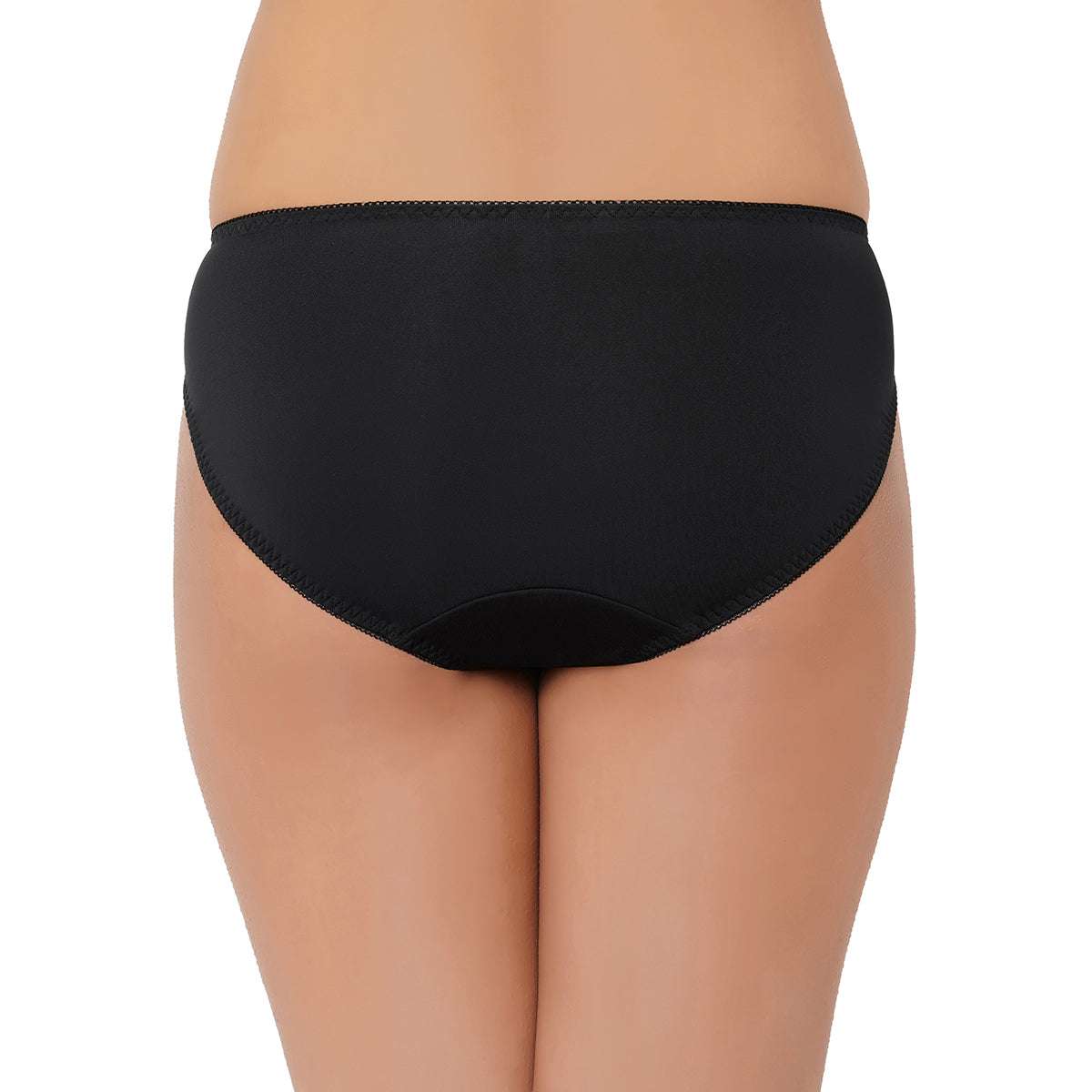 Mystique Low Waist Medium Coverage Lacy Bikini Panty - Black