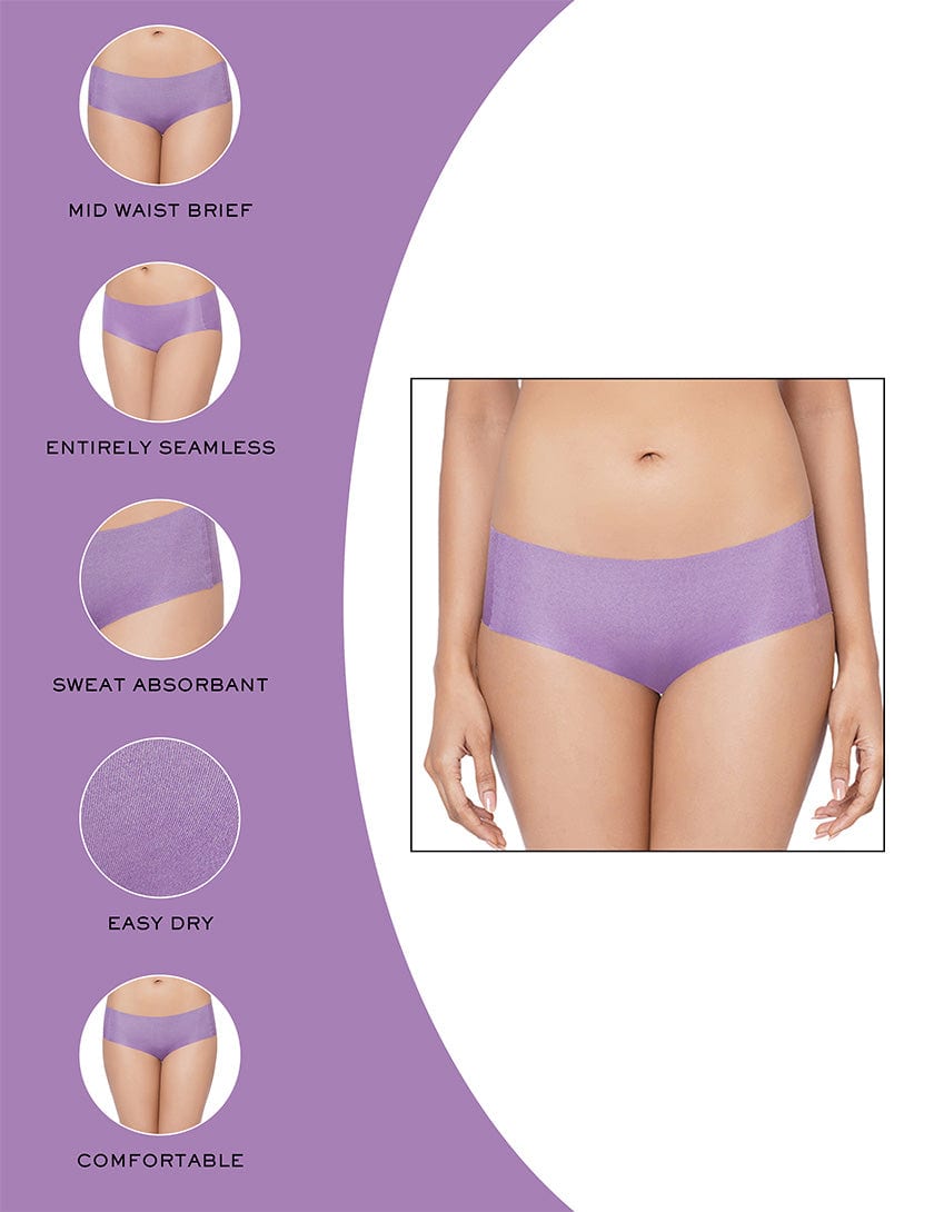 Gococi Mid Waist Full Coverage Everyday Wear Hipster Panty - Purple