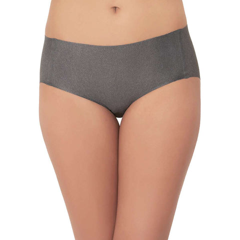 Gococi Mid Waist Full Coverage Solid Hipster Seamless Panty - Grey