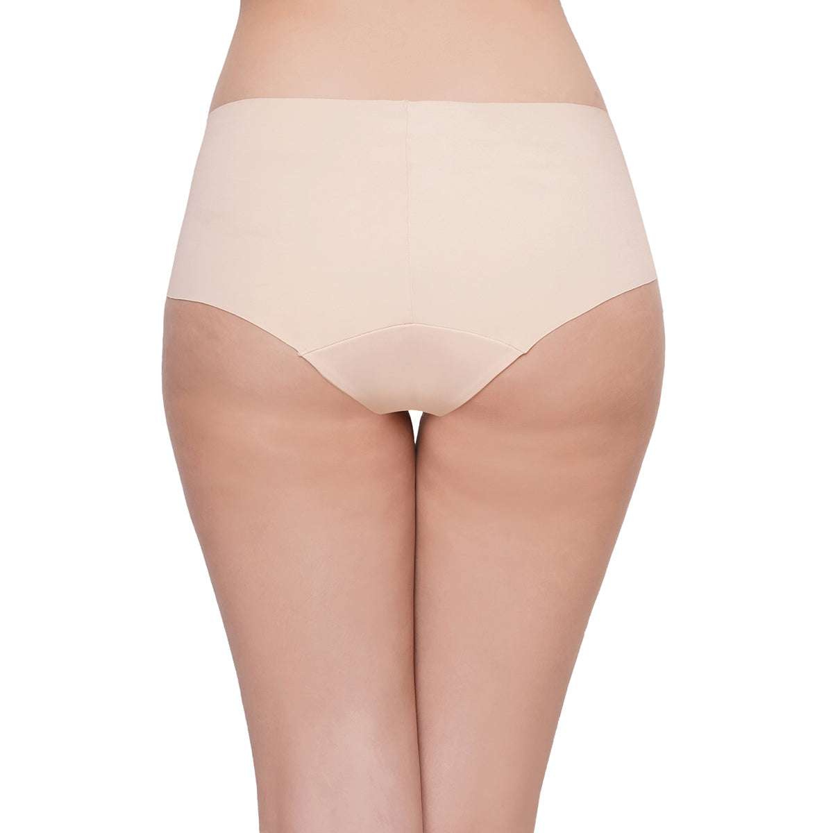 Seamless Mid Waist Full Coverage Everyday Wear Hipster Panty - Beige