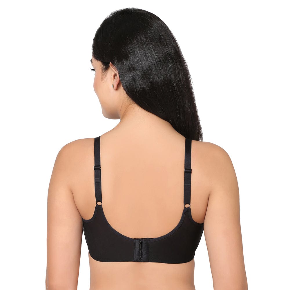 Buy Motion Wear Sports Padded Non-wired Racer Back High Intensity Full  coverage Sports Bra - Black Online